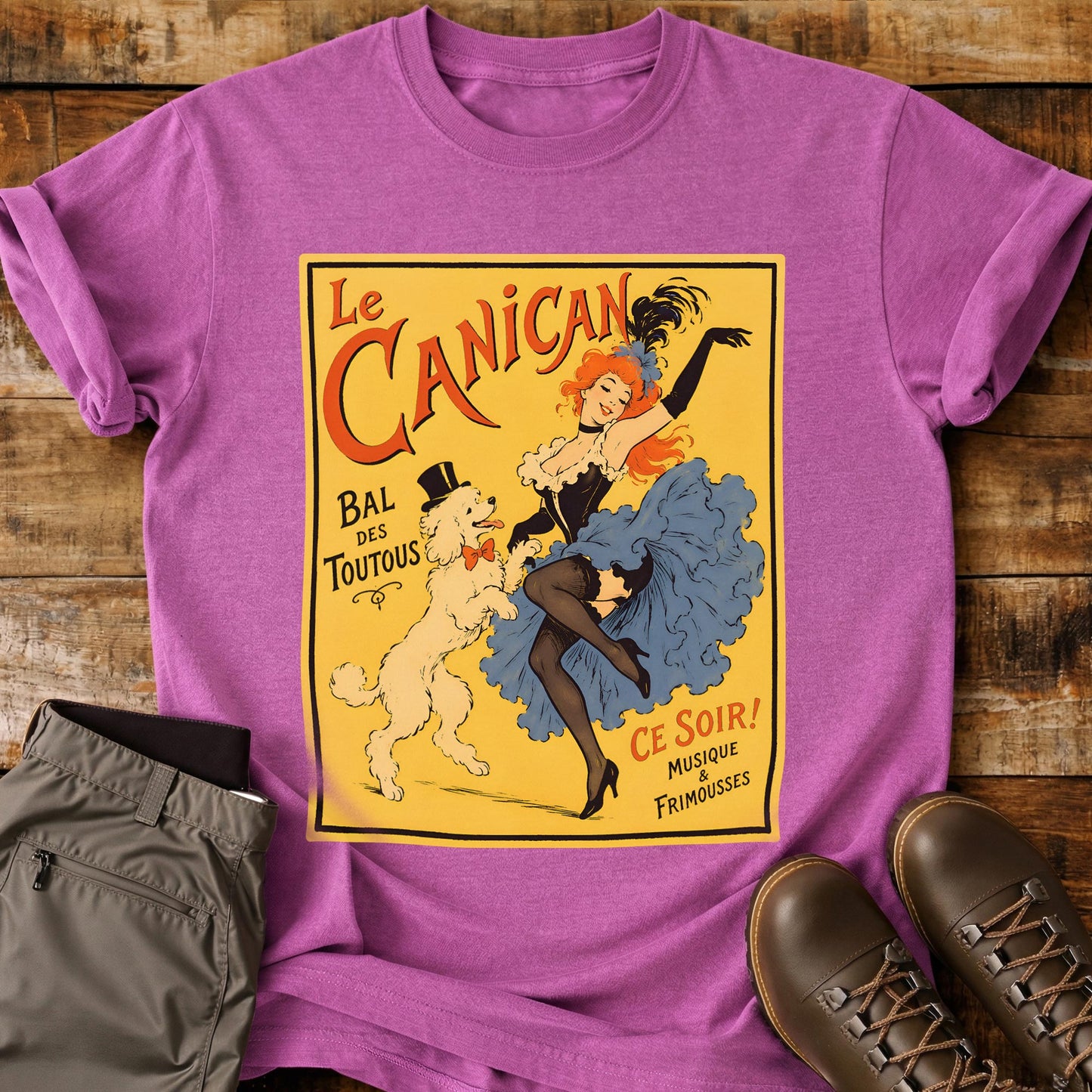 French Dog Poster Yellow T-Shirt