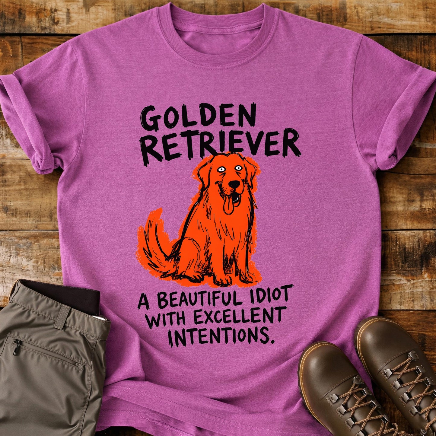 Golden Retriever Funny Image T-Shirt
