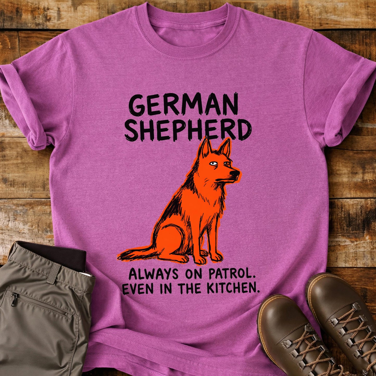 German Shepherd Funny Image T-Shirt