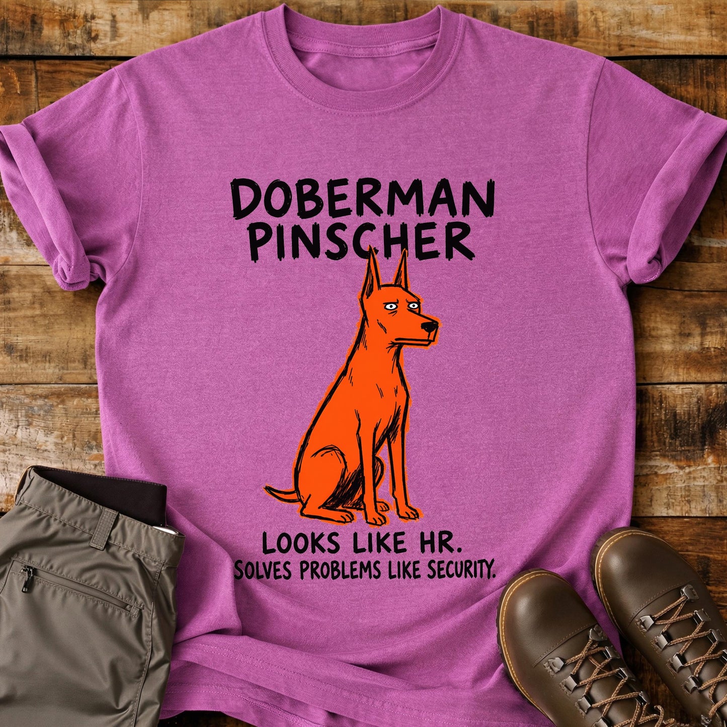 Doberman Pinscher Funny Image T-Shirt