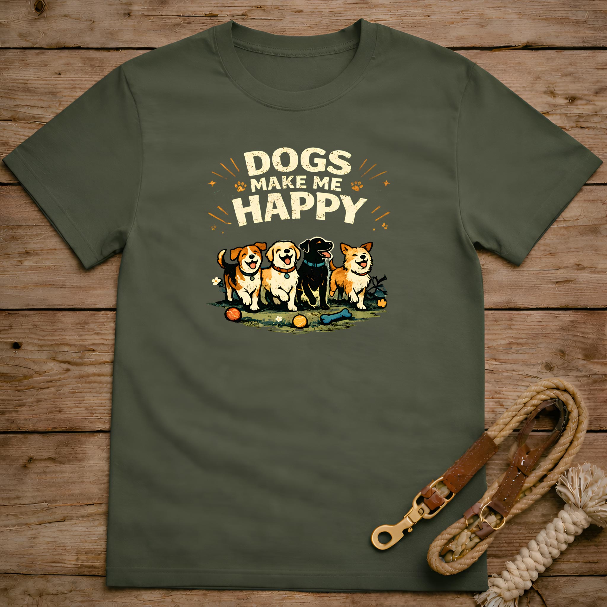 Dogs Make Me Happy T-Shirt