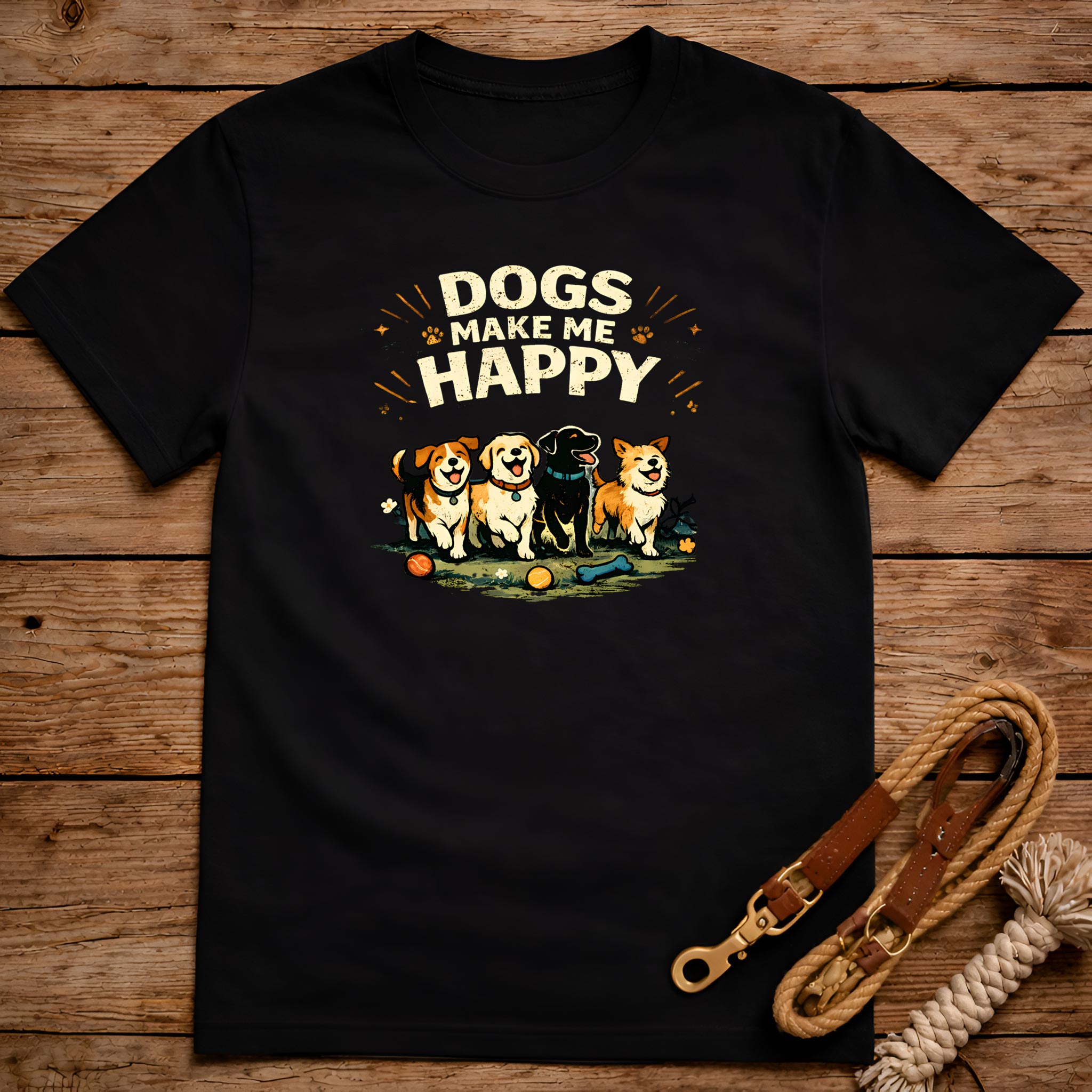 Dogs Make Me Happy T-Shirt