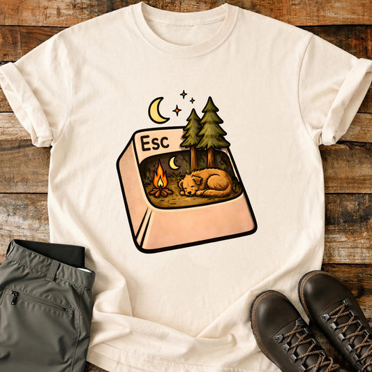 Escape Button With Dog T-Shirt