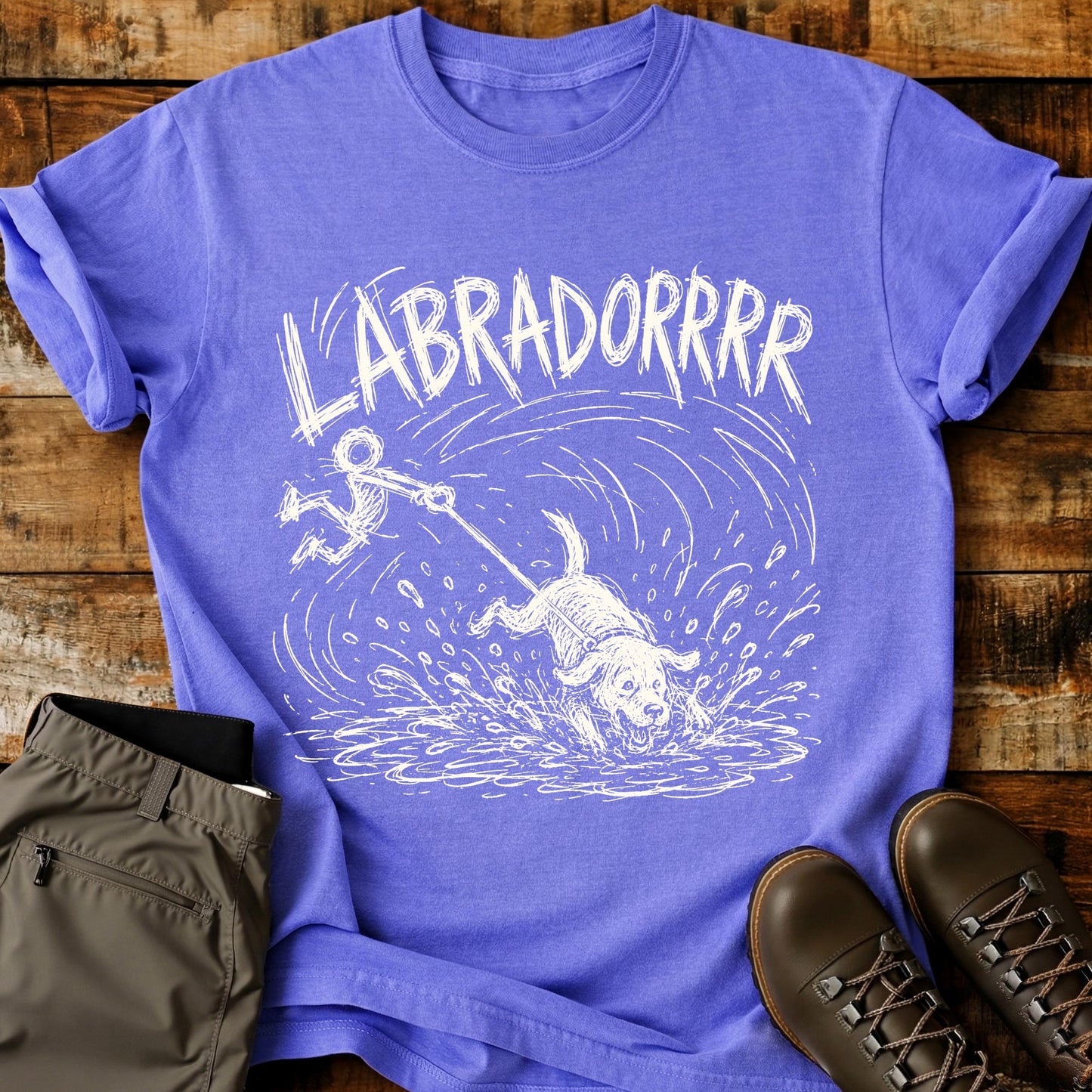 Labrador Splash Mad Sketch T-Shirt