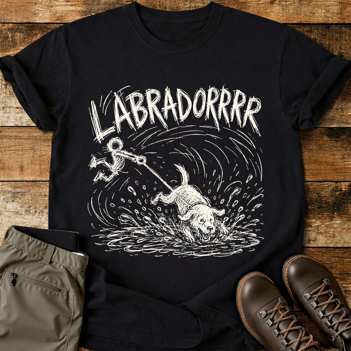Labrador Splash Mad Sketch T-Shirt