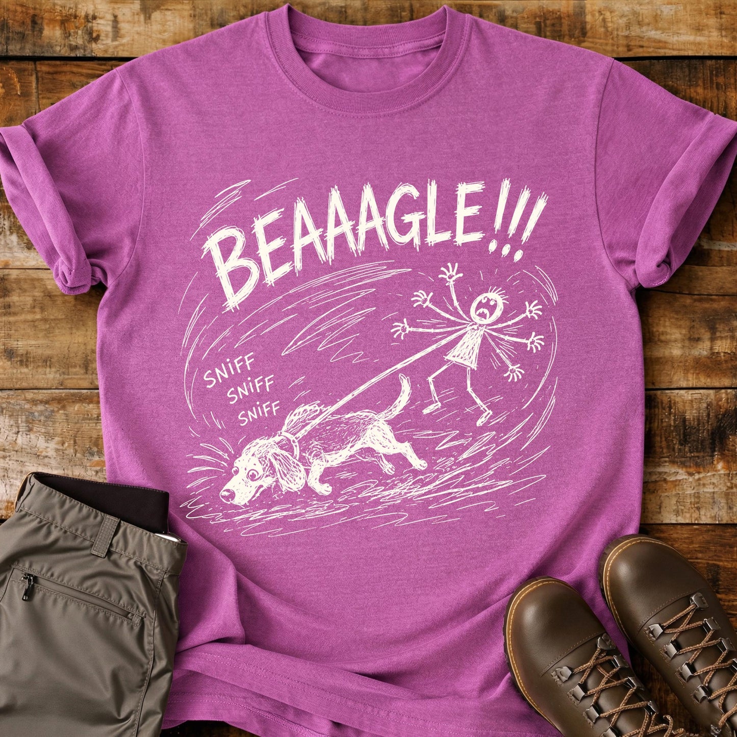 Beagle Sniff Mad Sketch T-Shirt