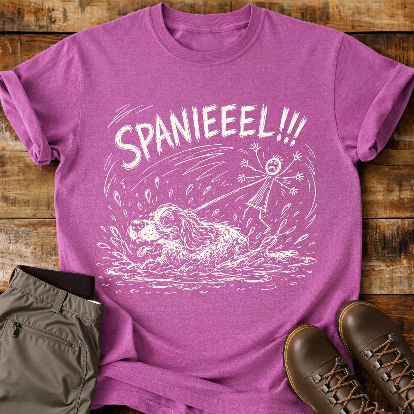 Spaniel Swim Mad Sketch T-Shirt