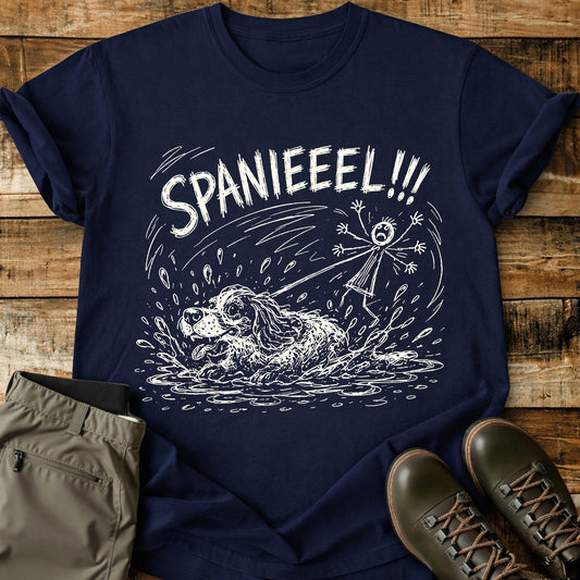 Spaniel Swim Mad Sketch T-Shirt