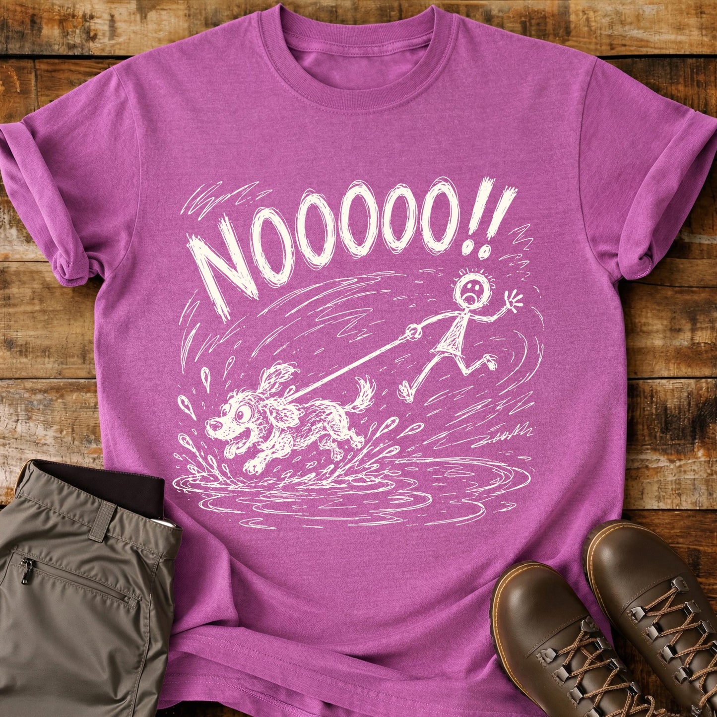 Noooo Dog Splash Mad Sketch T-Shirt