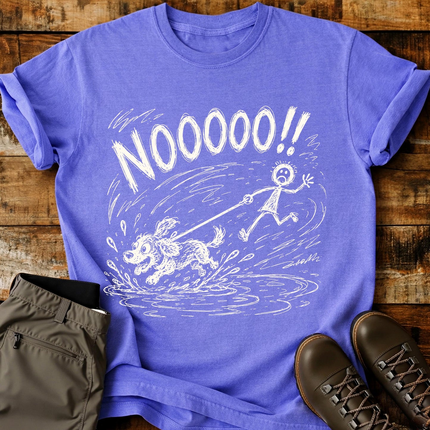 Noooo Dog Splash Mad Sketch T-Shirt