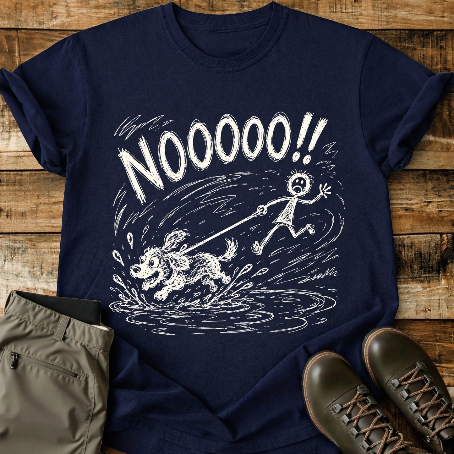 Noooo Dog Splash Mad Sketch T-Shirt