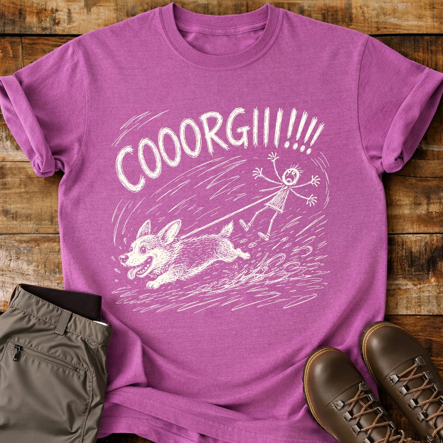 Corgi Mad Sketch T-Shirt