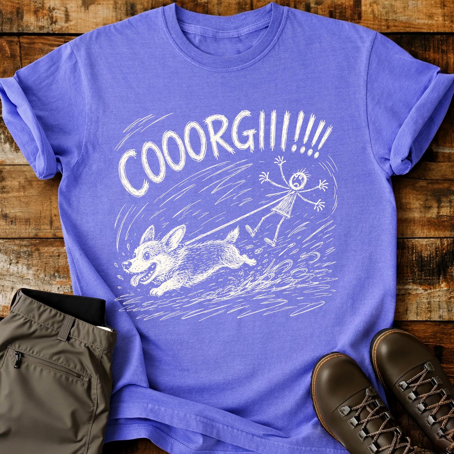 Corgi Mad Sketch T-Shirt