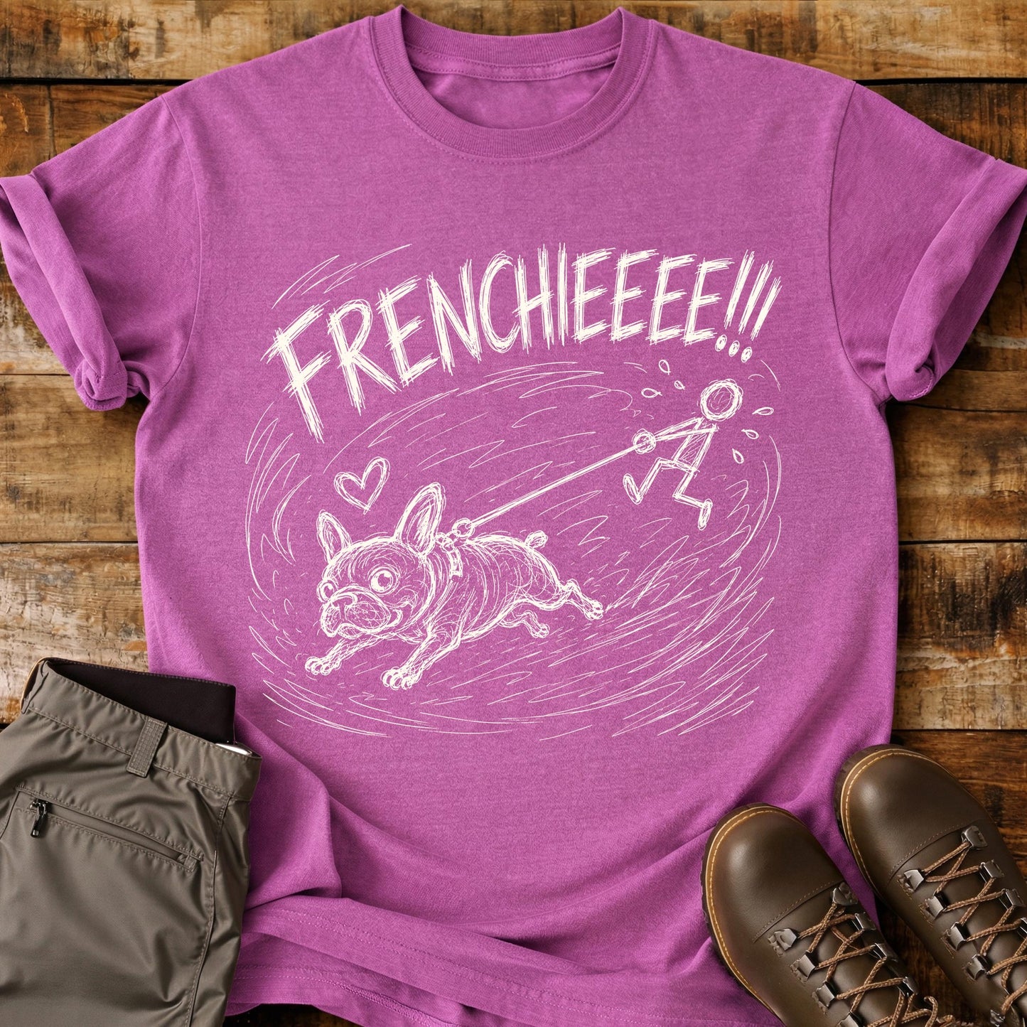 Frenchie Love Mad Sketch T-Shirt