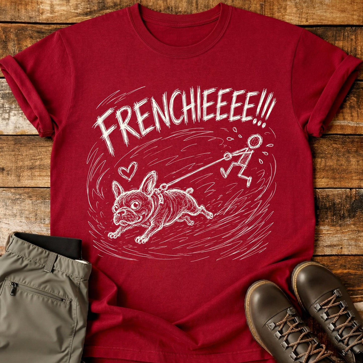 Frenchie Love Mad Sketch T-Shirt