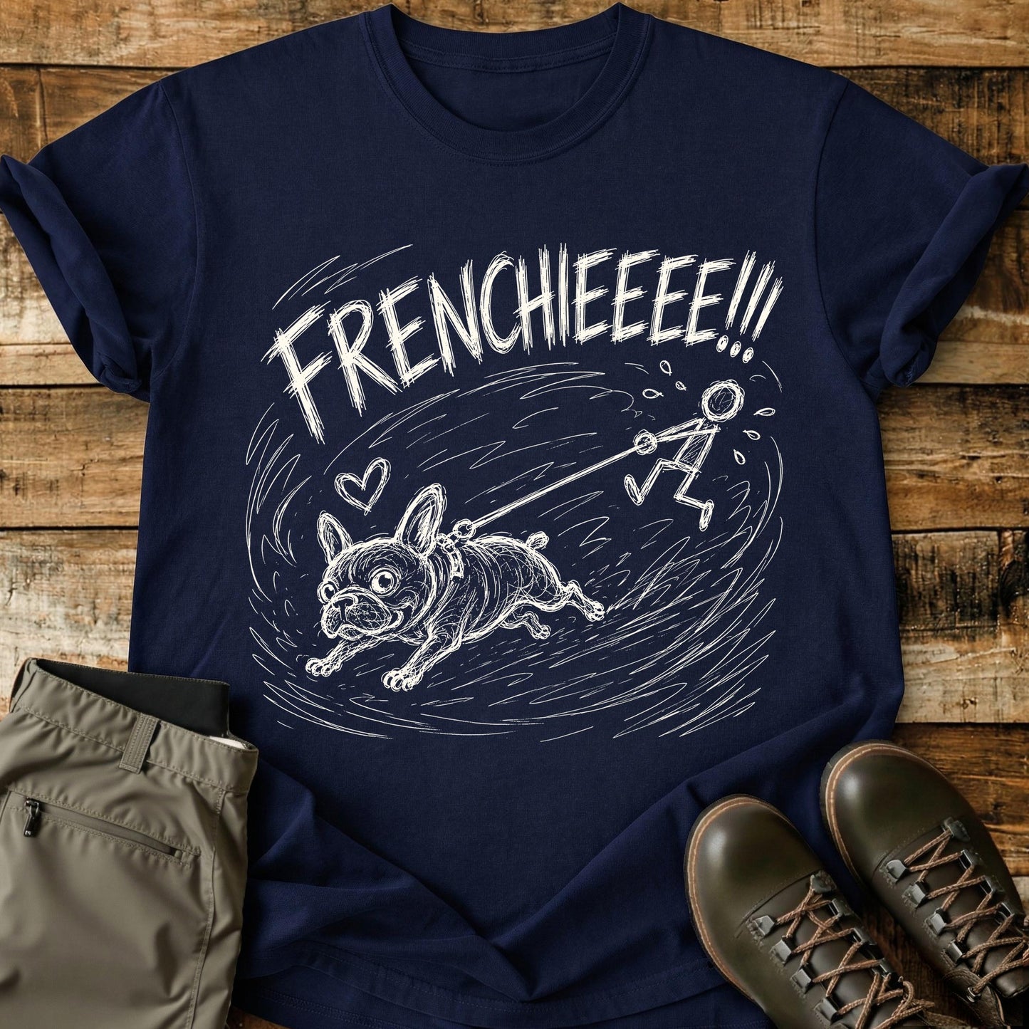 Frenchie Love Mad Sketch T-Shirt
