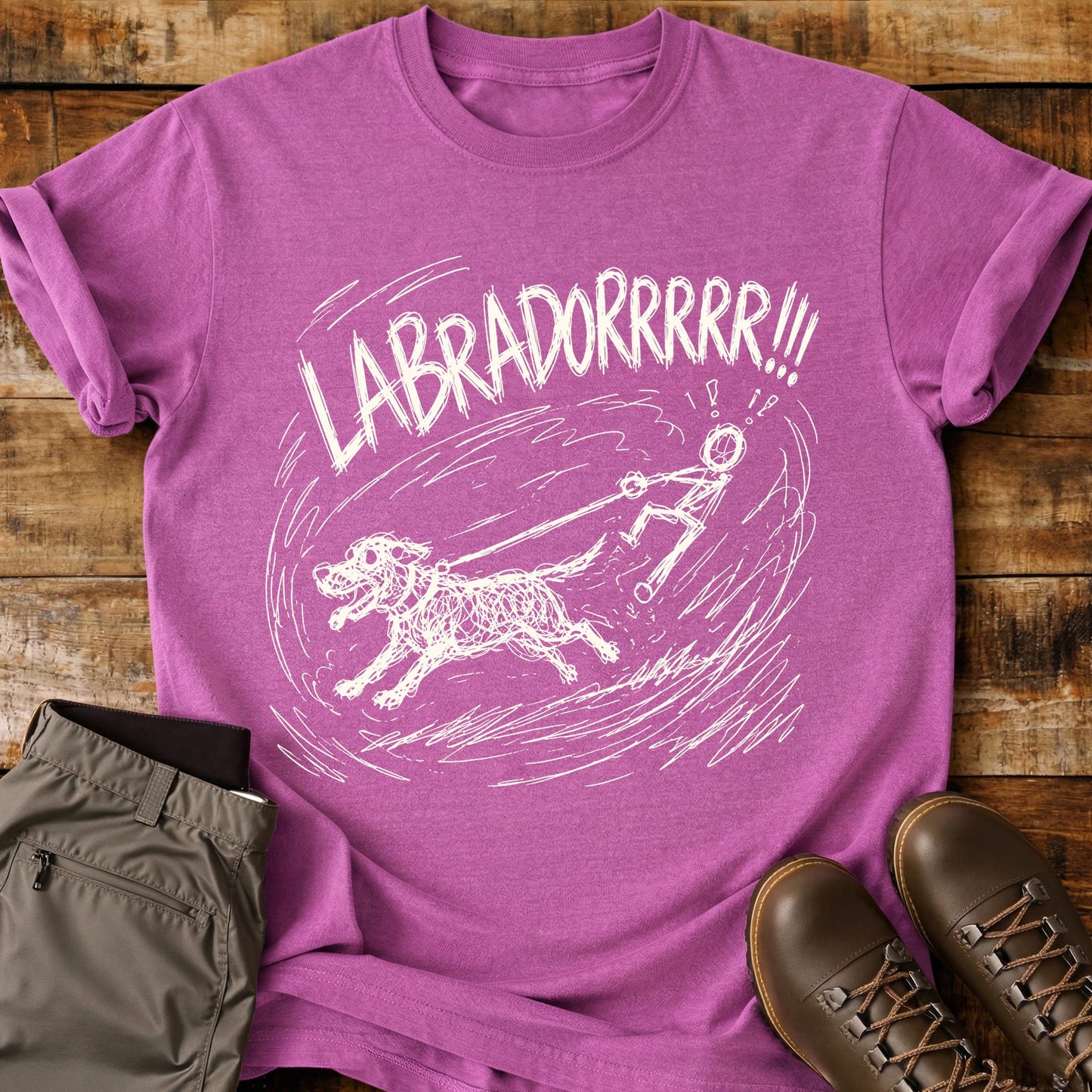 Labrador Charge Mad Sketch T-Shirt