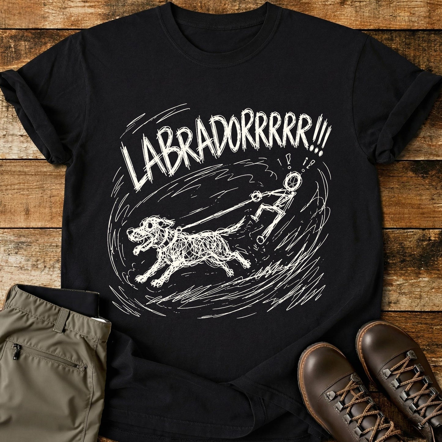 Labrador Charge Mad Sketch T-Shirt