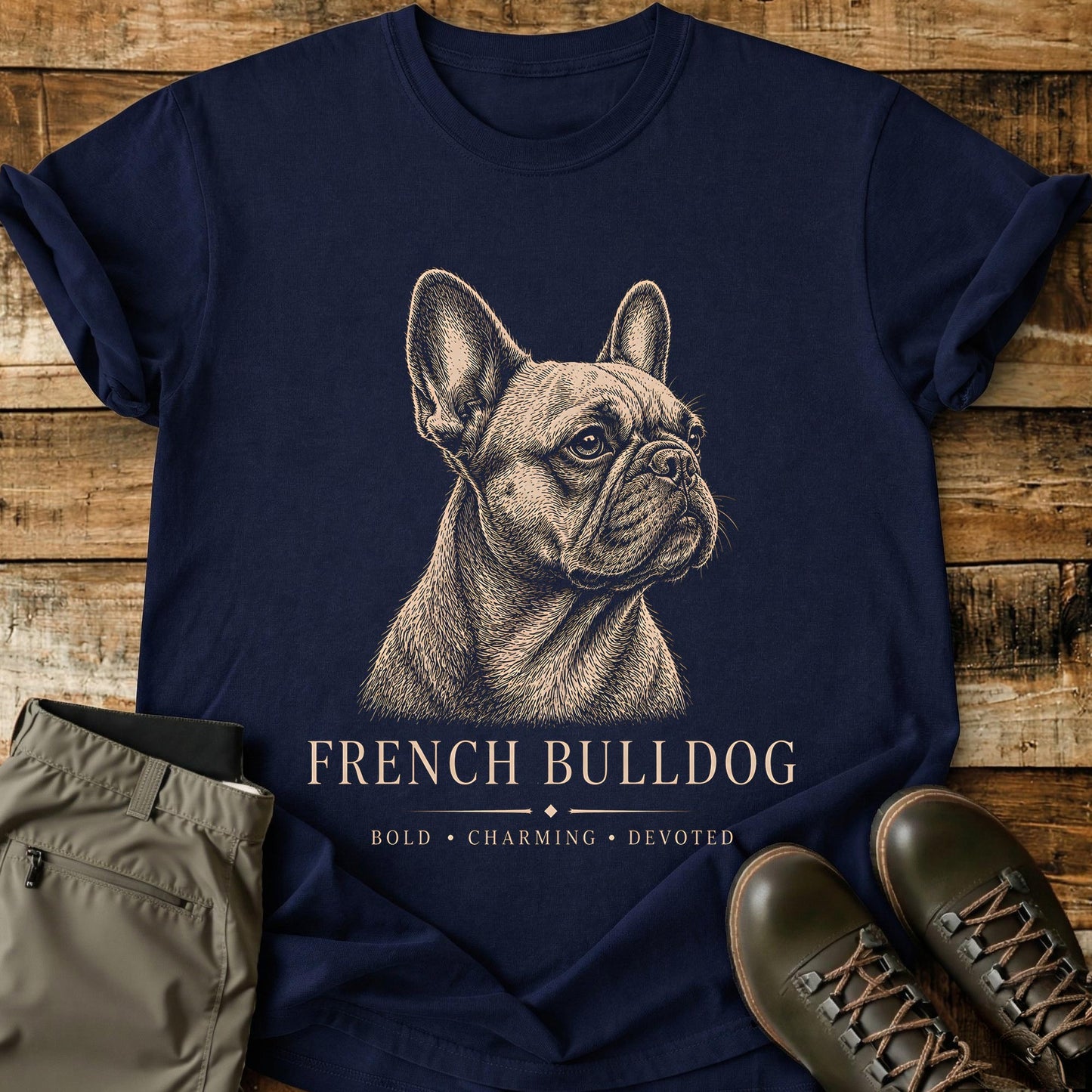 French Bulldog Art Portrait T-Shirt
