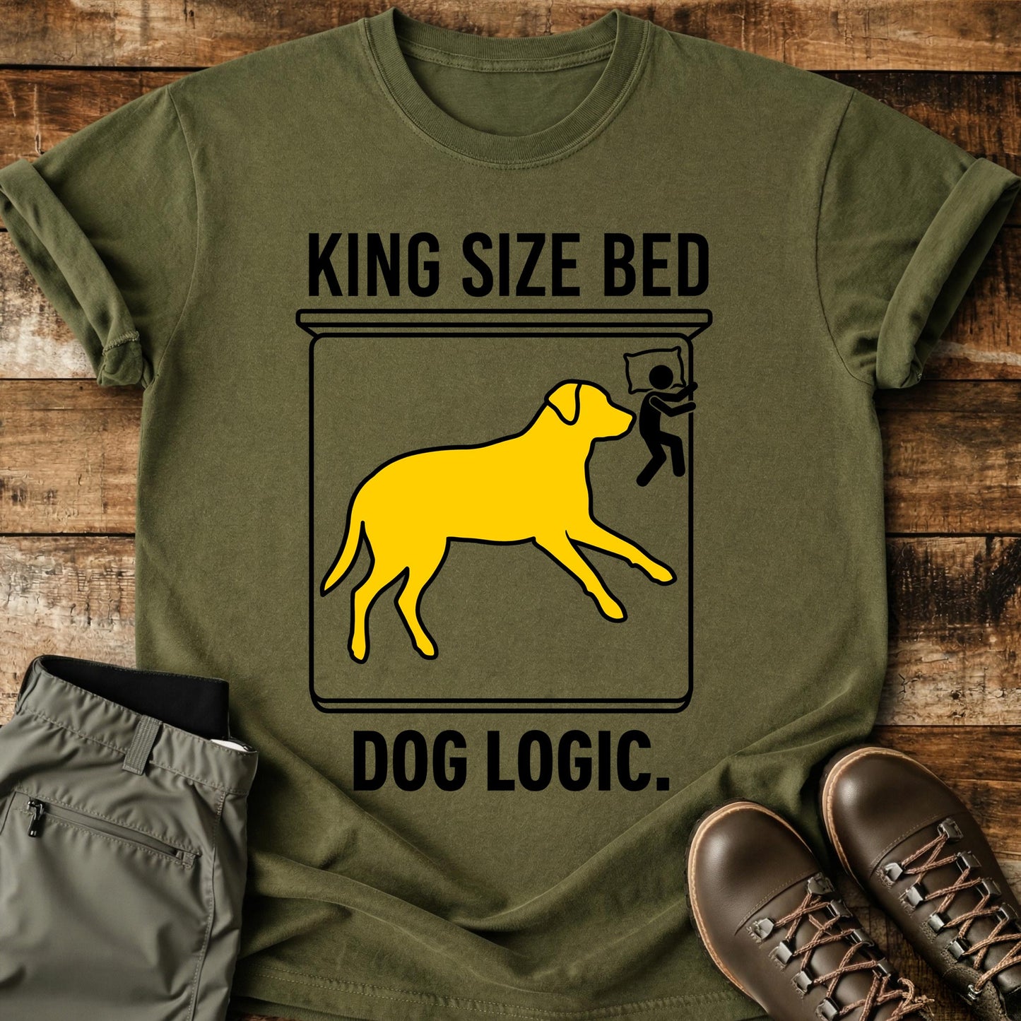 King Size Bed Dog Logic T-Shirt