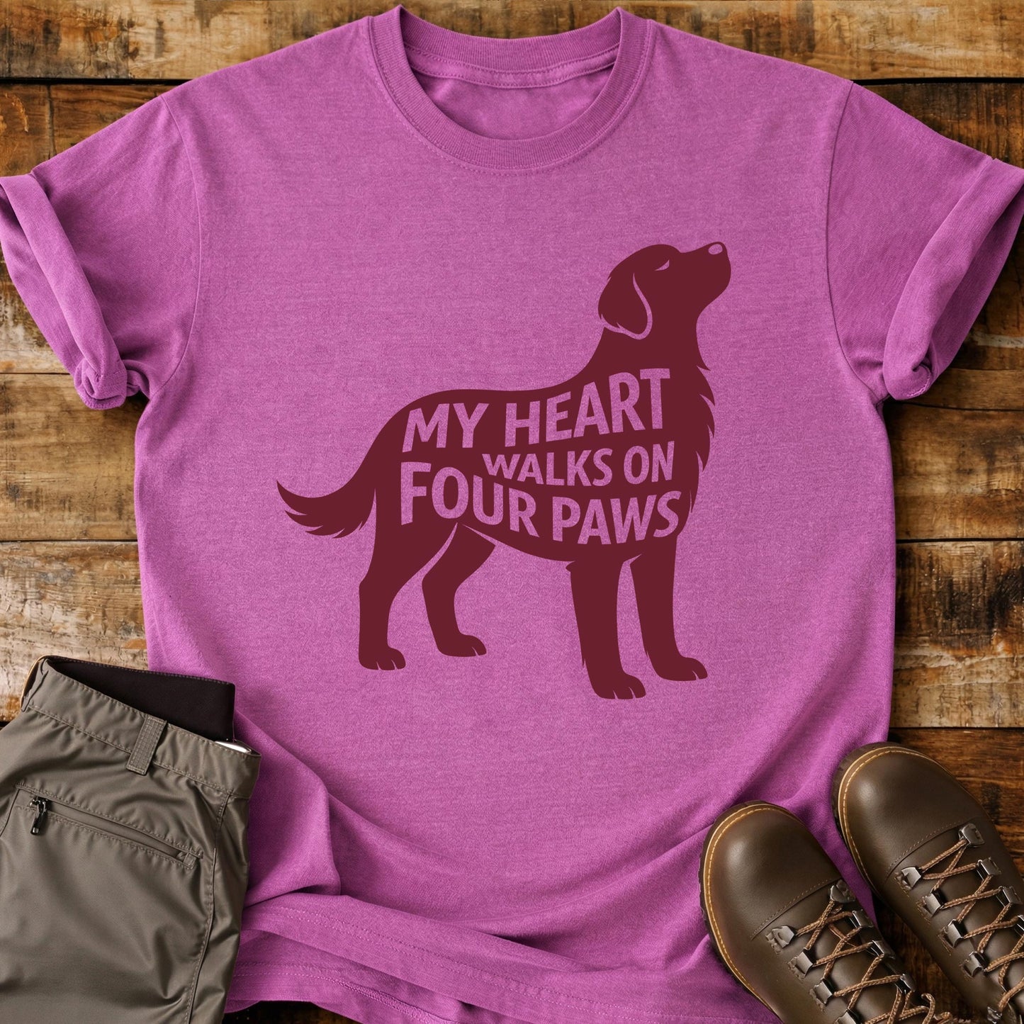 My Heart Walks On Four Paws T-Shirt
