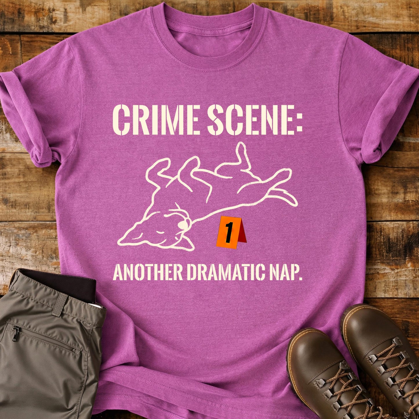 Crime Scene Another Dramatic Nap T-Shirt