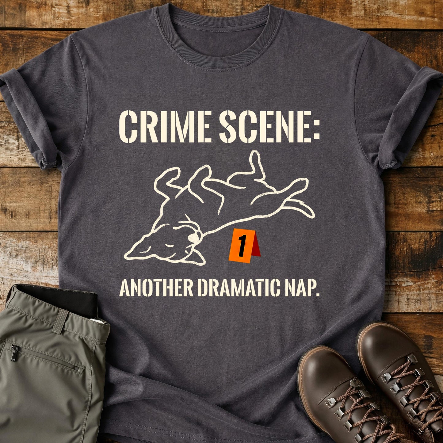 Crime Scene Another Dramatic Nap T-Shirt