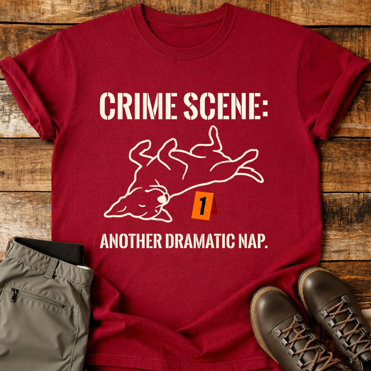 Crime Scene Another Dramatic Nap T-Shirt