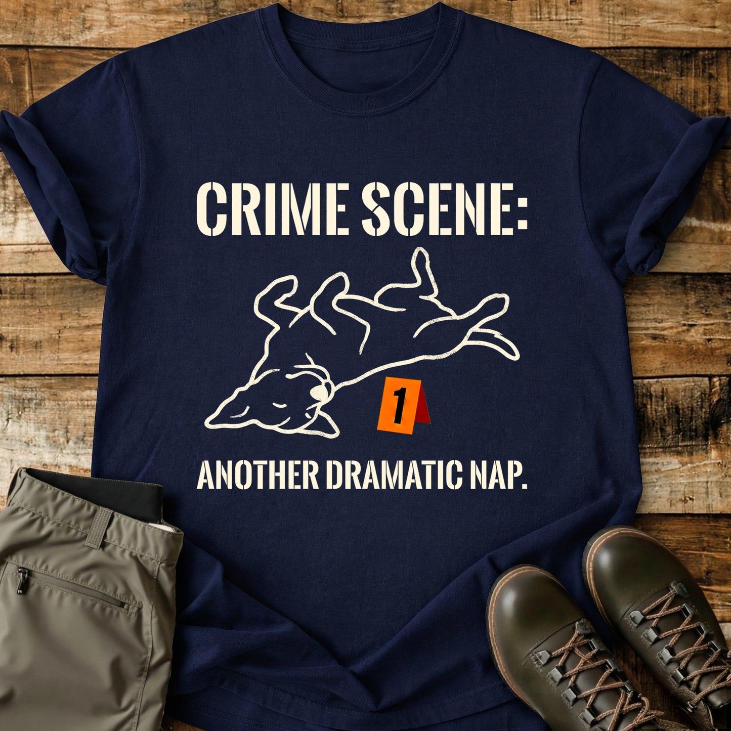 Crime Scene Another Dramatic Nap T-Shirt