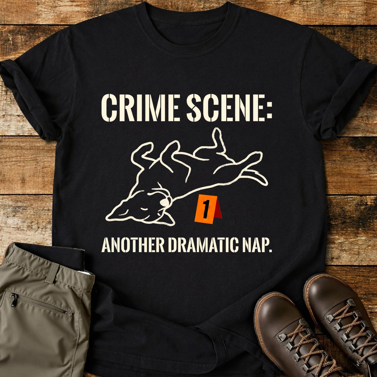 Crime Scene Another Dramatic Nap T-Shirt