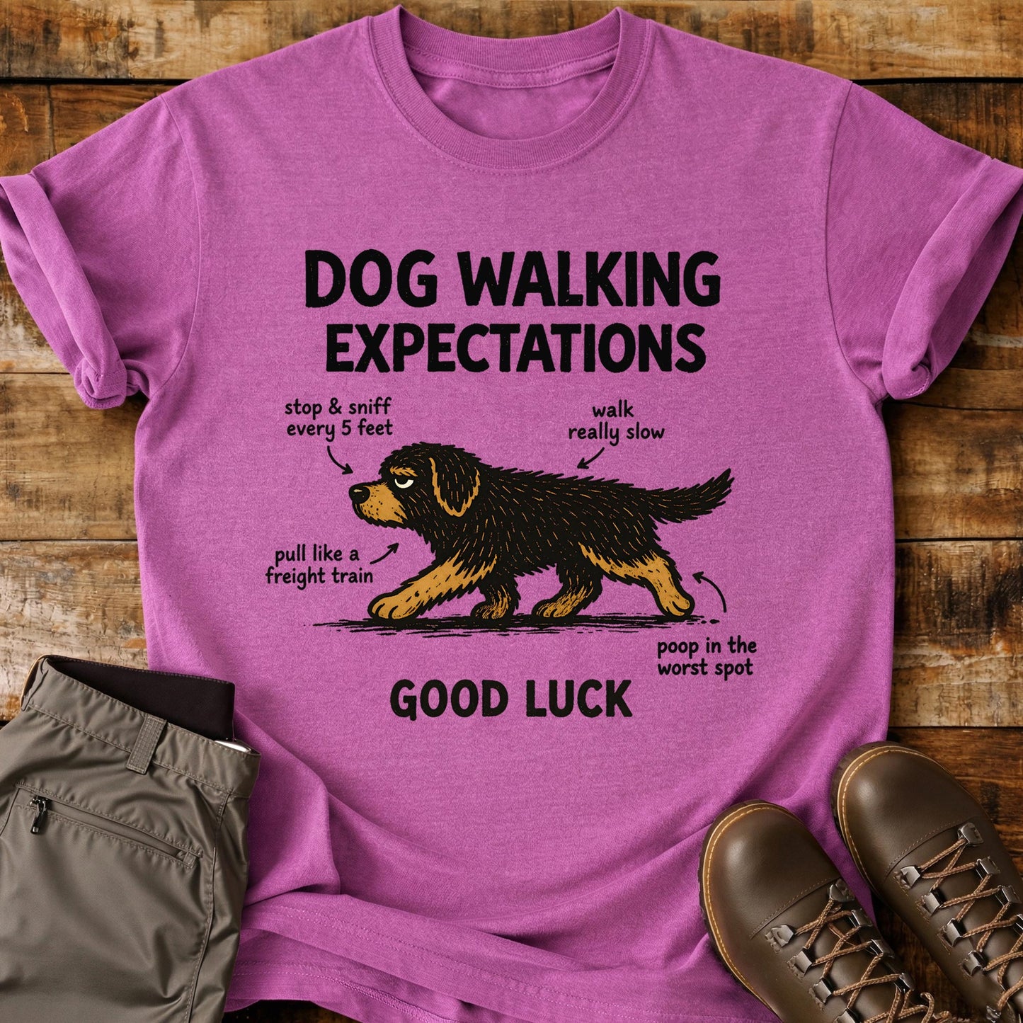 Dog Walking Expectations T-Shirt