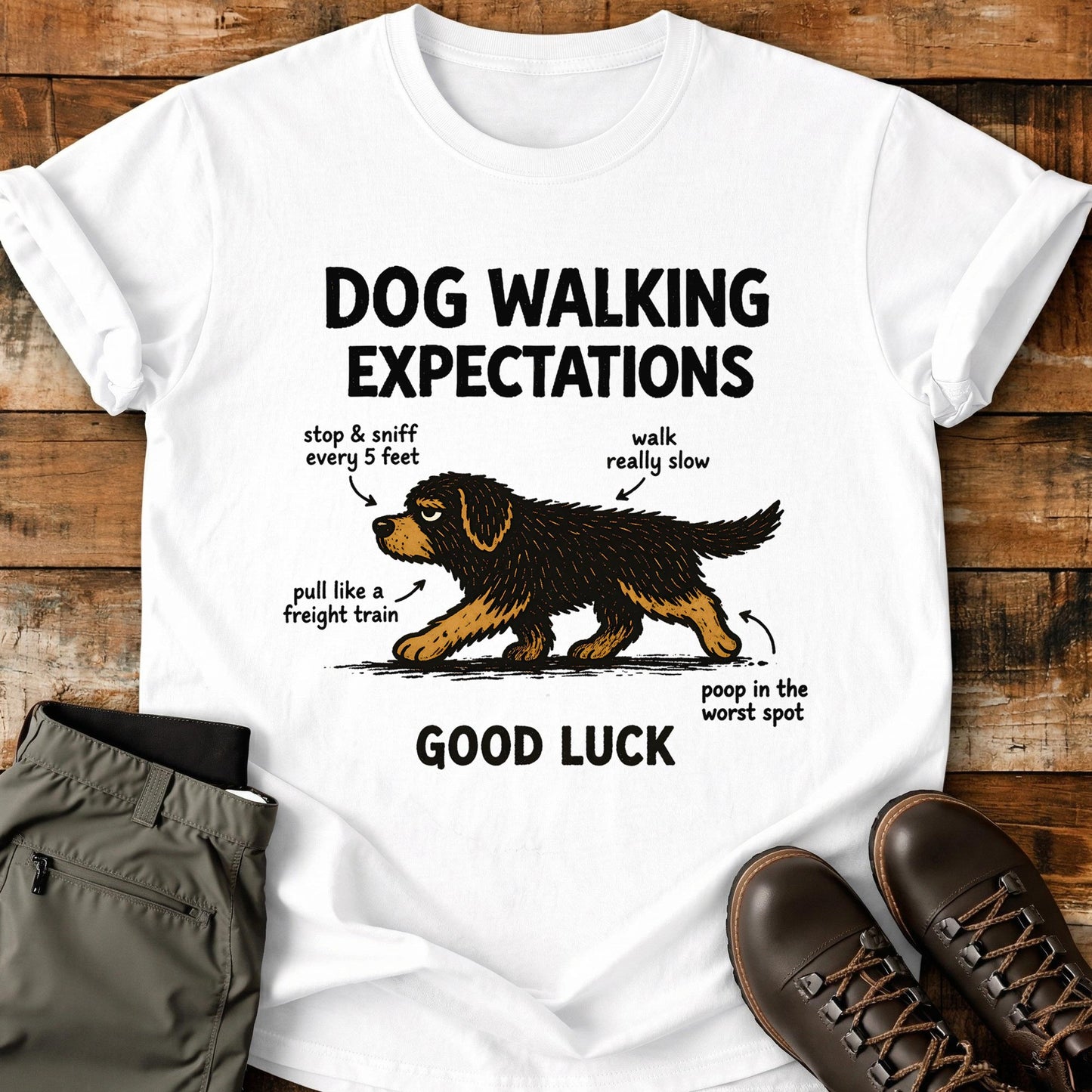 Dog Walking Expectations T-Shirt