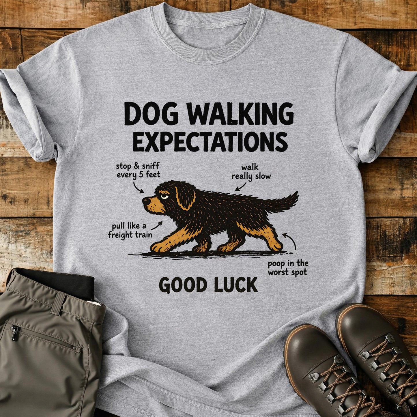 Dog Walking Expectations T-Shirt