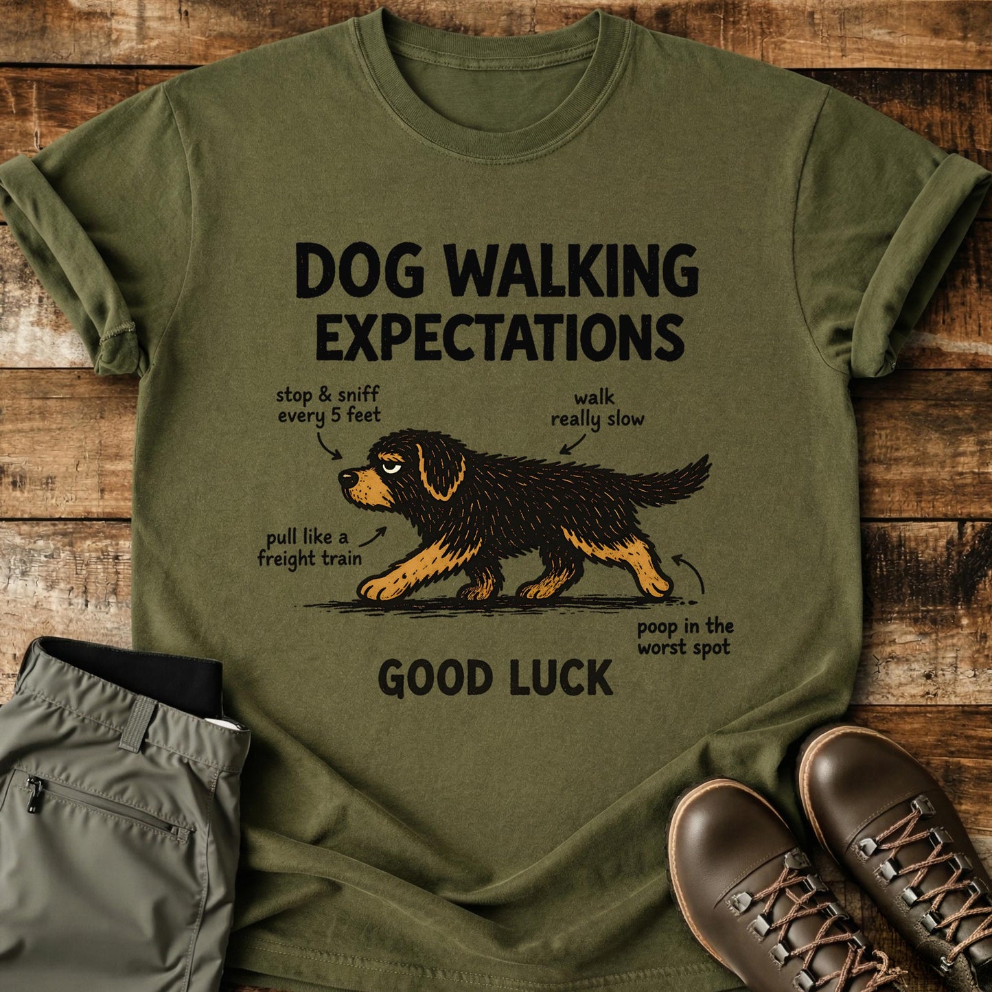 Dog Walking Expectations T-Shirt