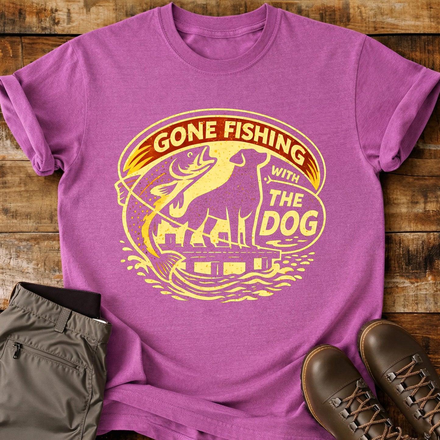 Gone Fishing With My Dog T-Shirt