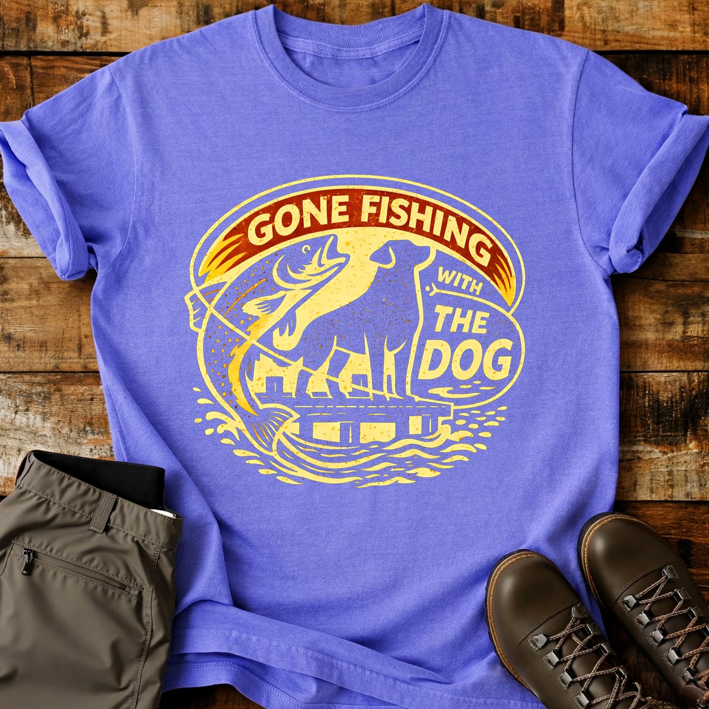 Gone Fishing With My Dog T-Shirt