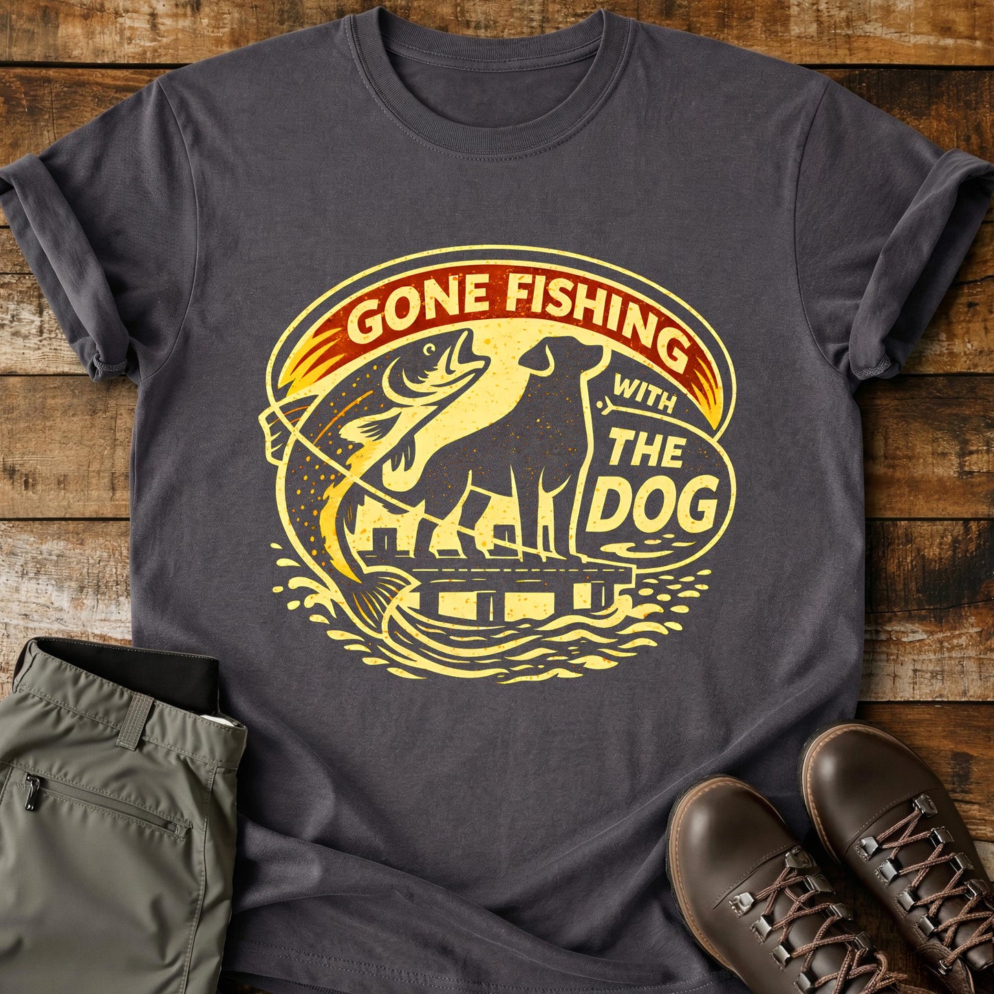 Gone Fishing With My Dog T-Shirt