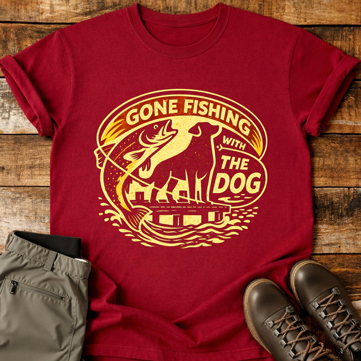 Gone Fishing With My Dog T-Shirt