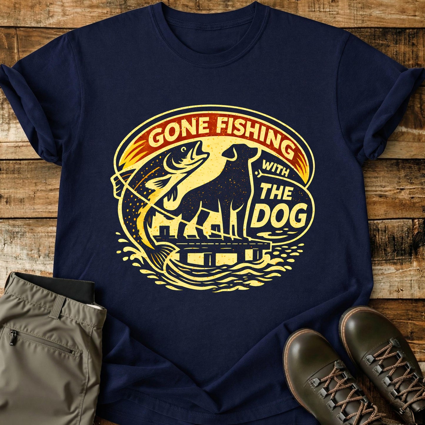 Gone Fishing With My Dog T-Shirt