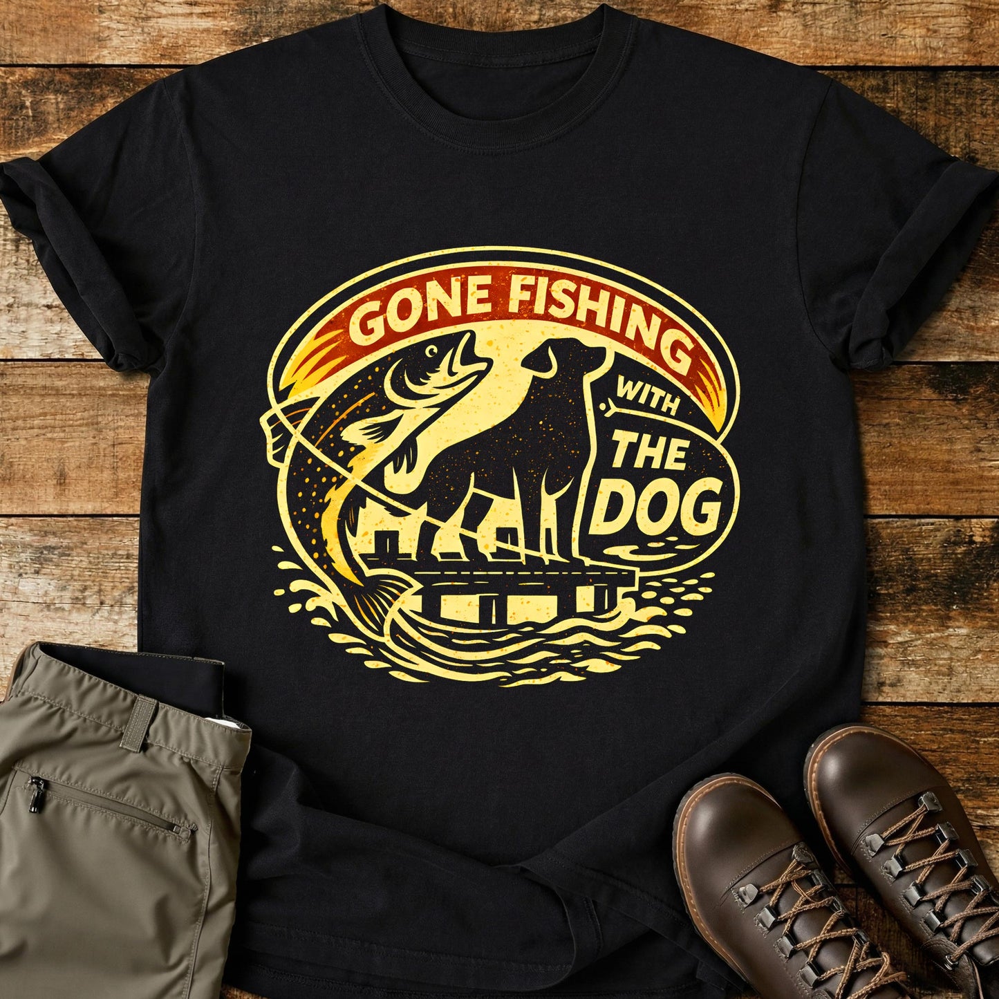 Gone Fishing With My Dog T-Shirt