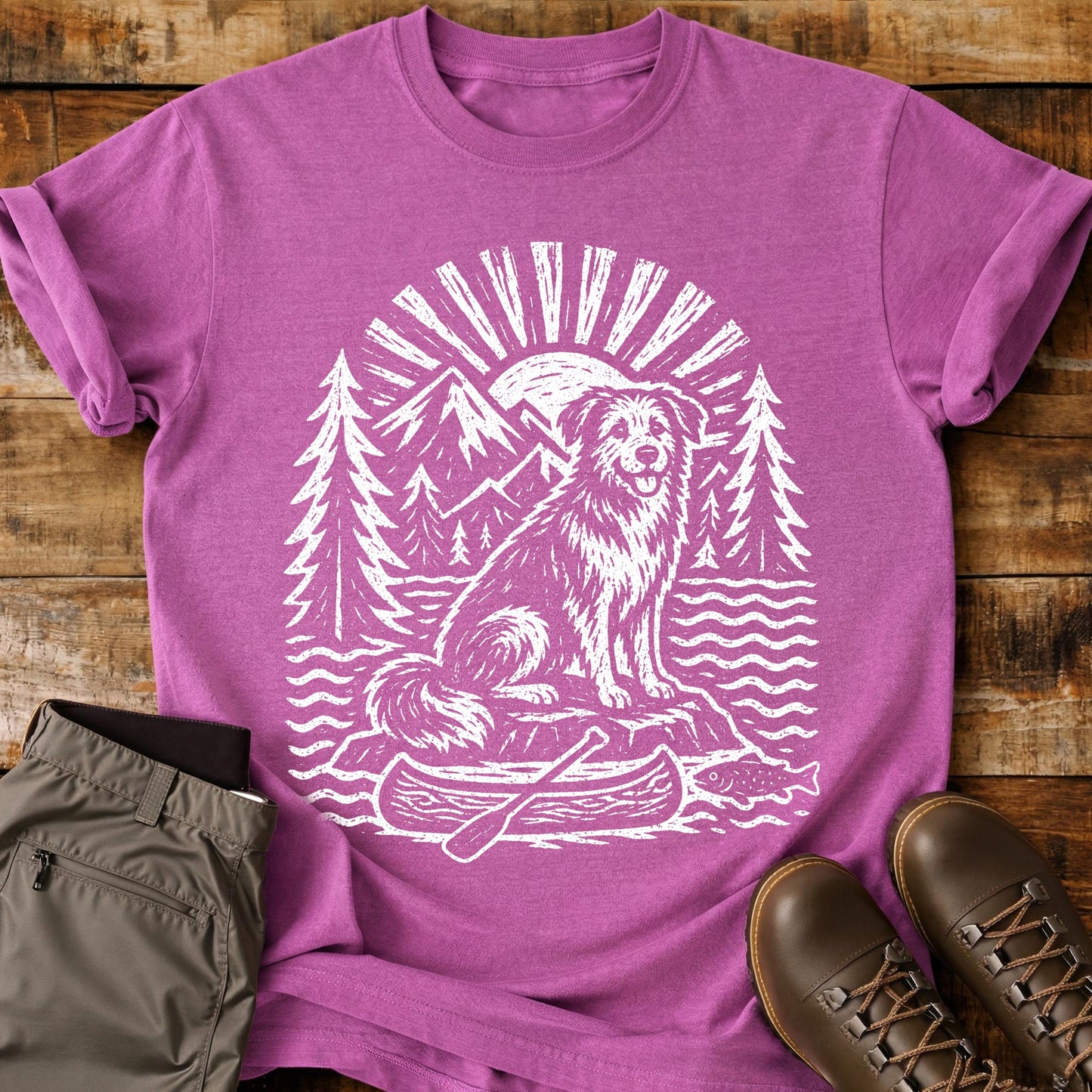 Dog Sun Boat T-Shirt