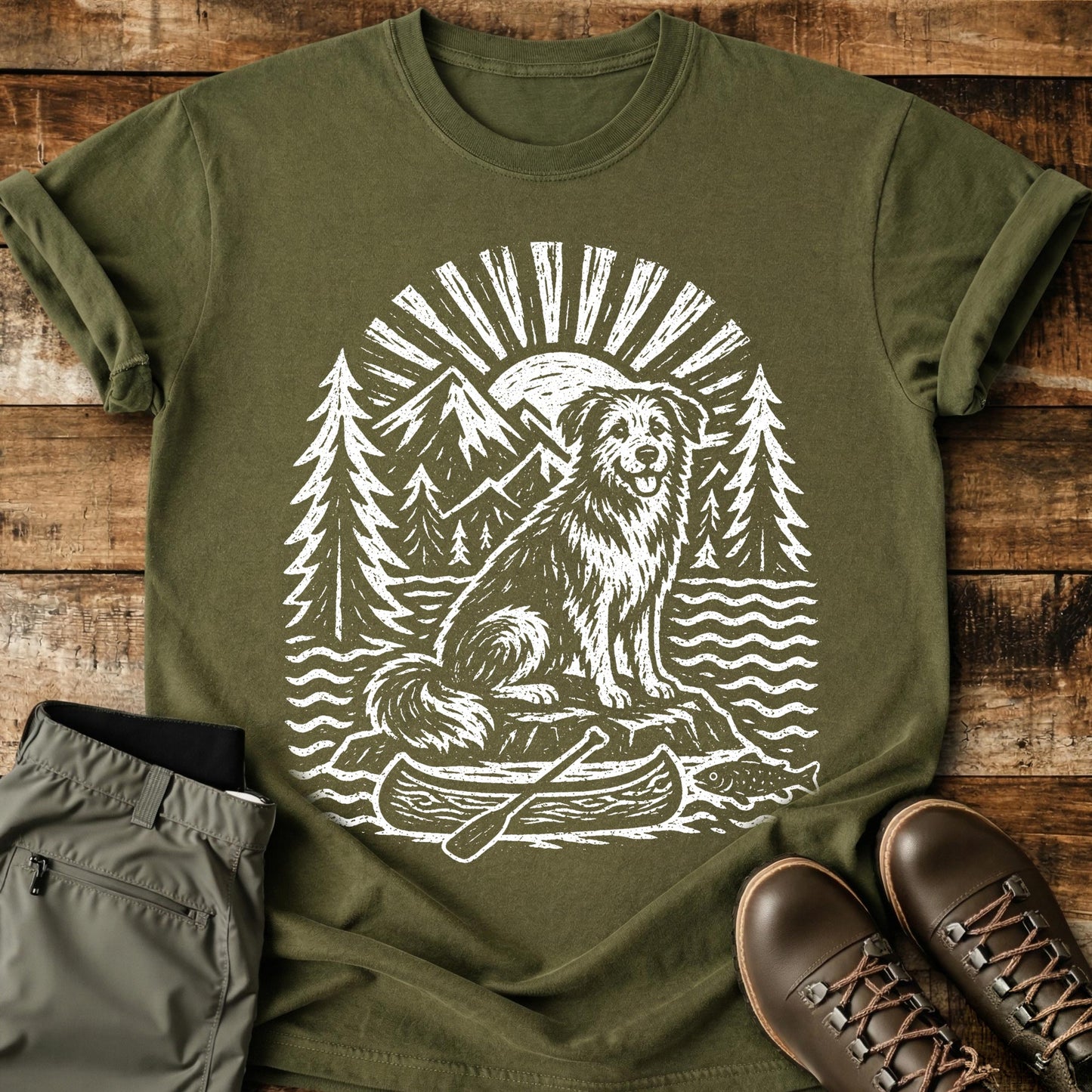 Dog Sun Boat T-Shirt