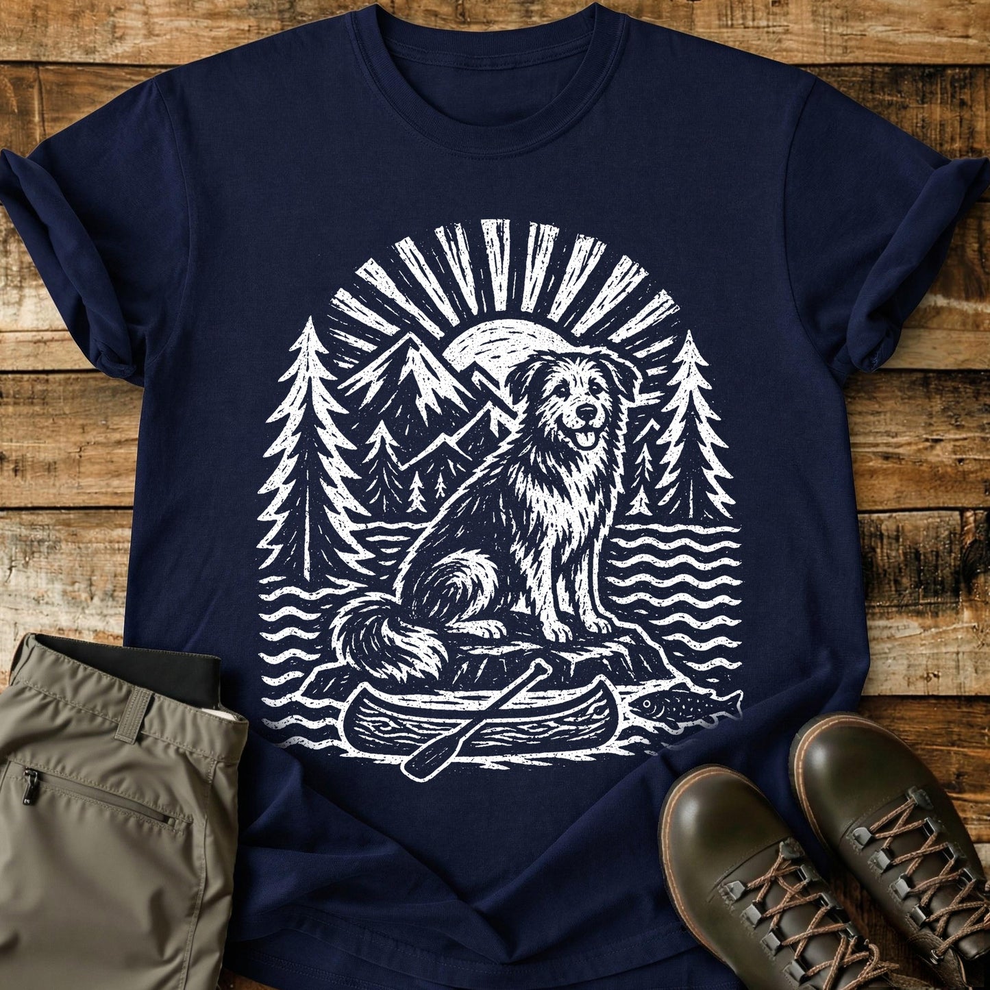 Dog Sun Boat T-Shirt