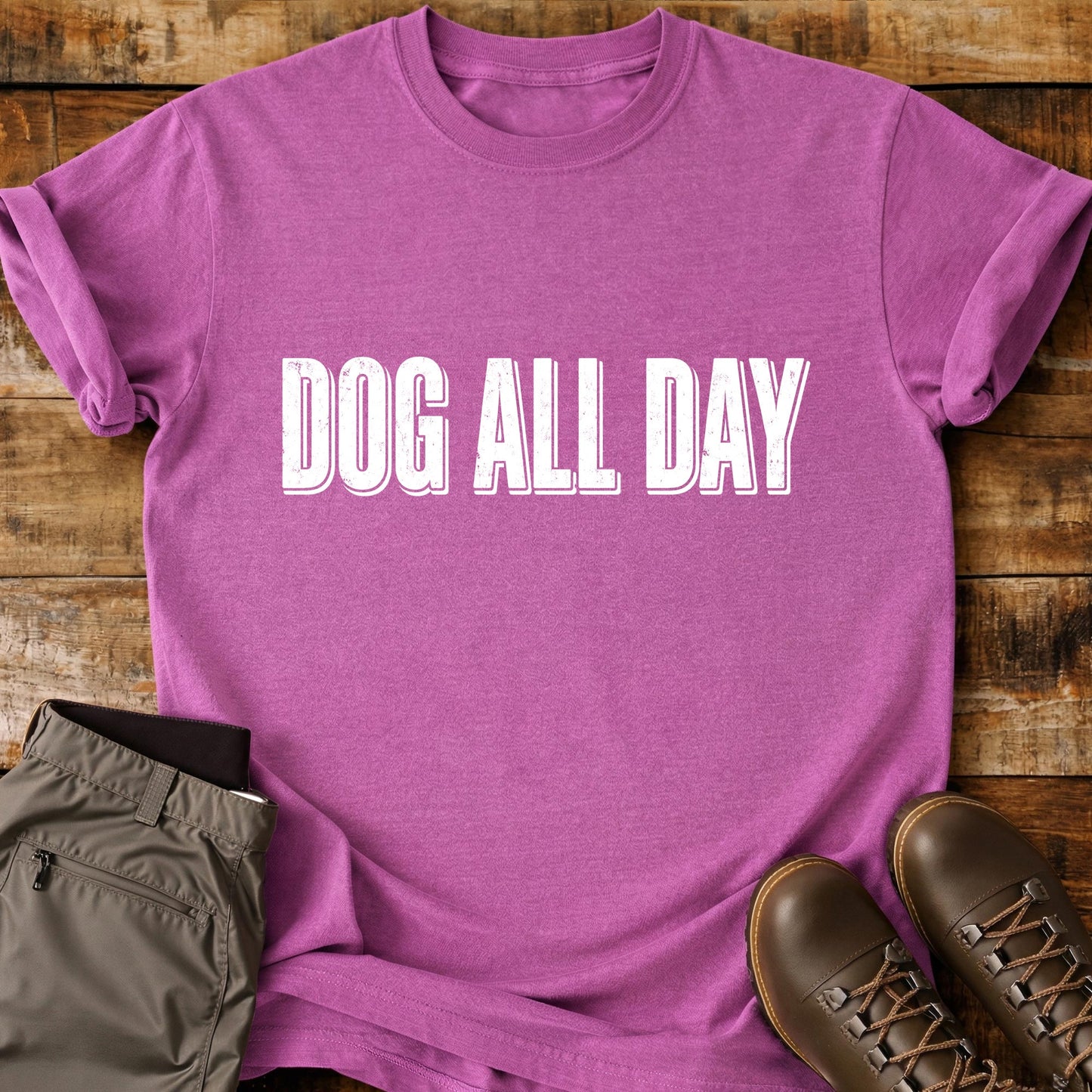 Dog All Day Text T-Shirt