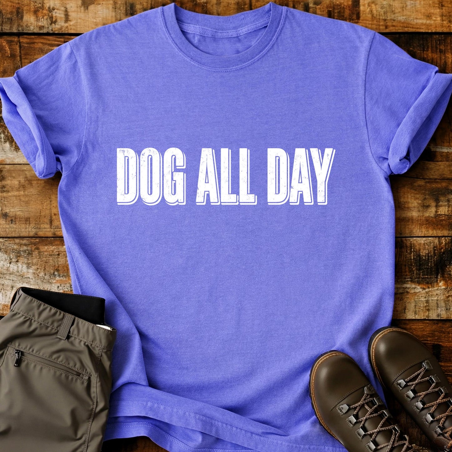 Dog All Day Text T-Shirt