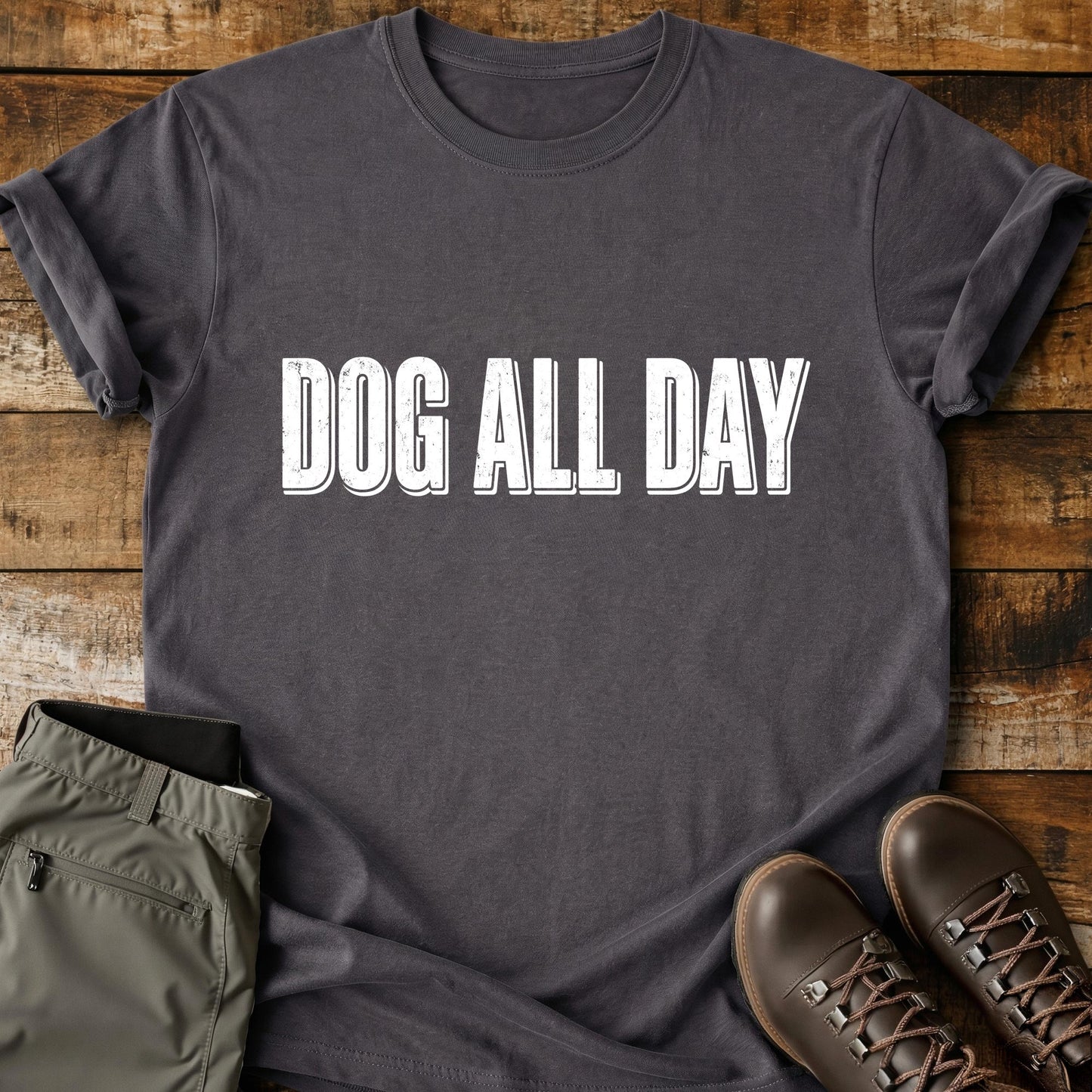 Dog All Day Text T-Shirt