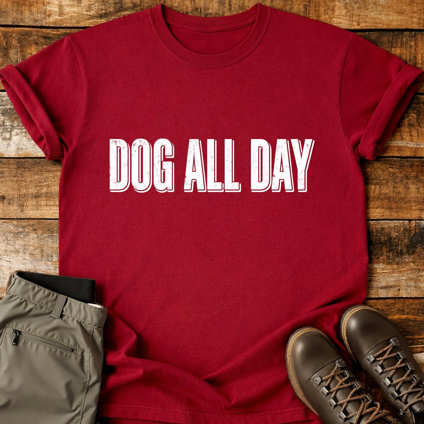 Dog All Day Text T-Shirt