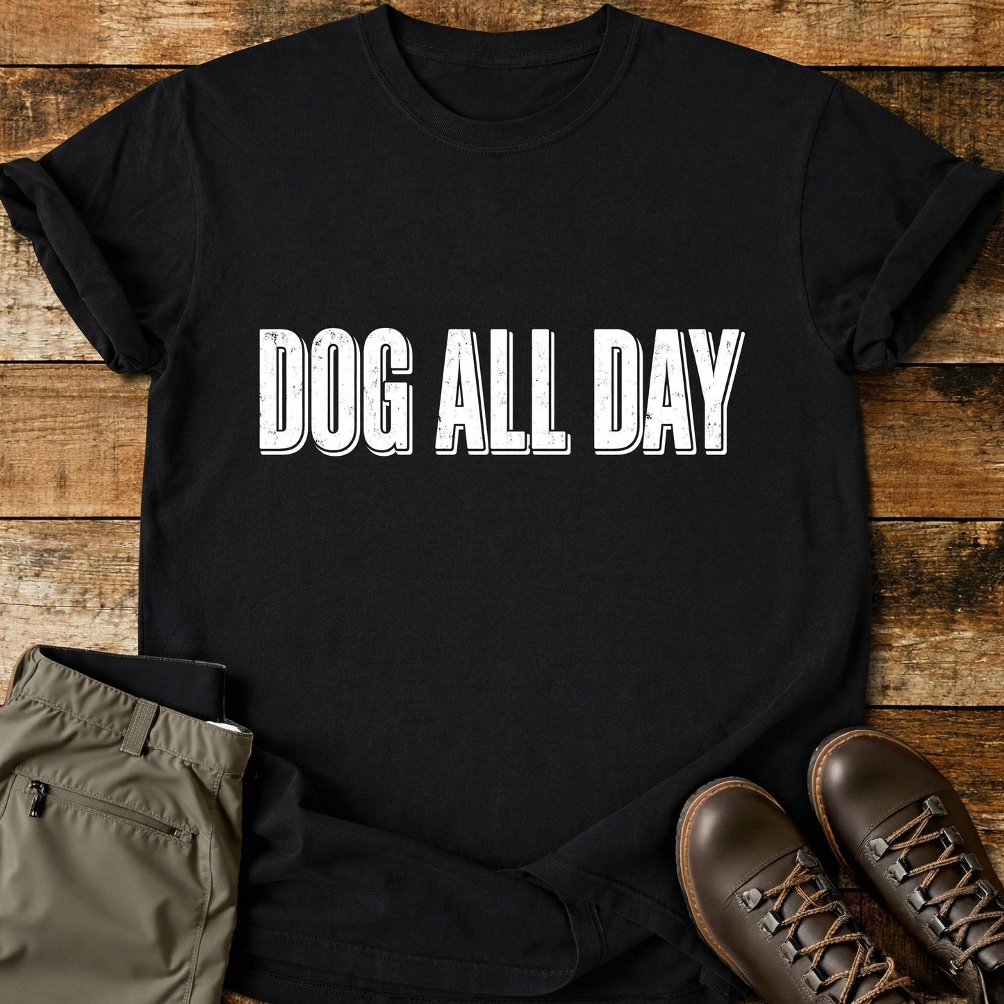 Dog All Day Text T-Shirt