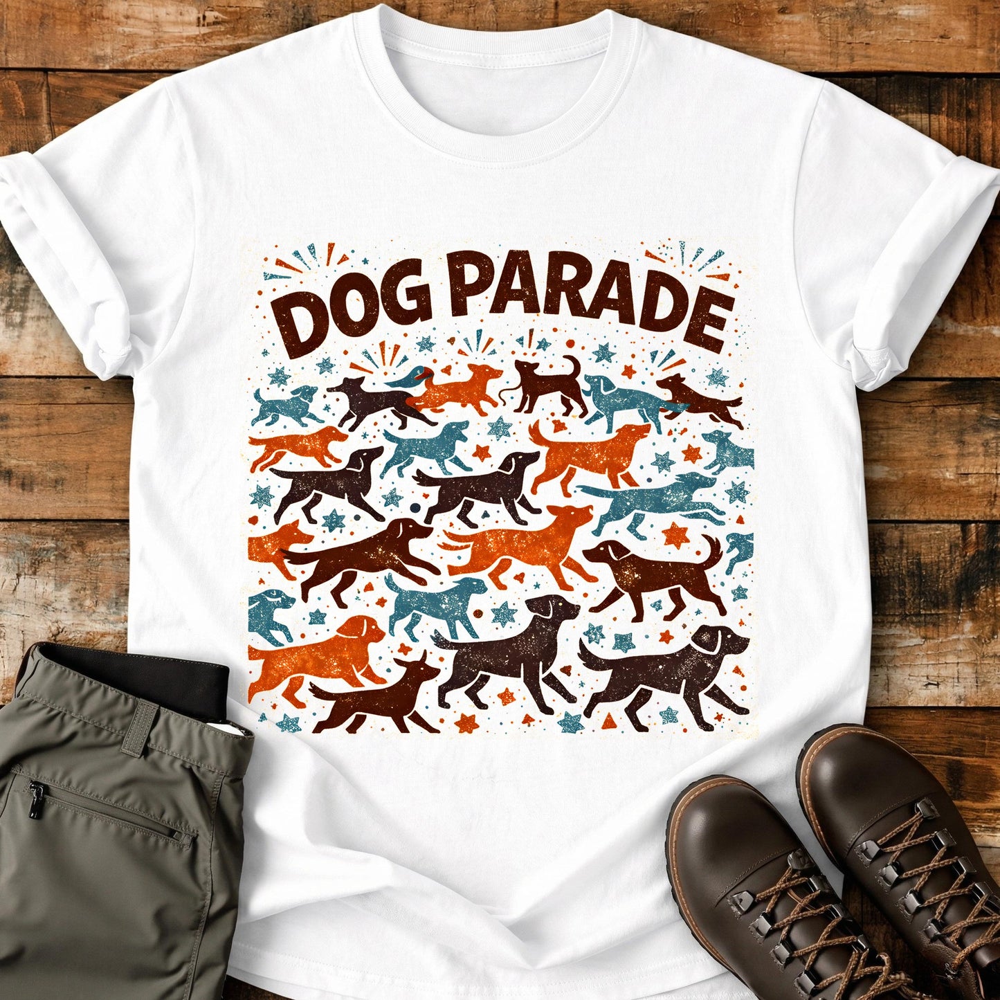 Dog Parade Pattern T-Shirt