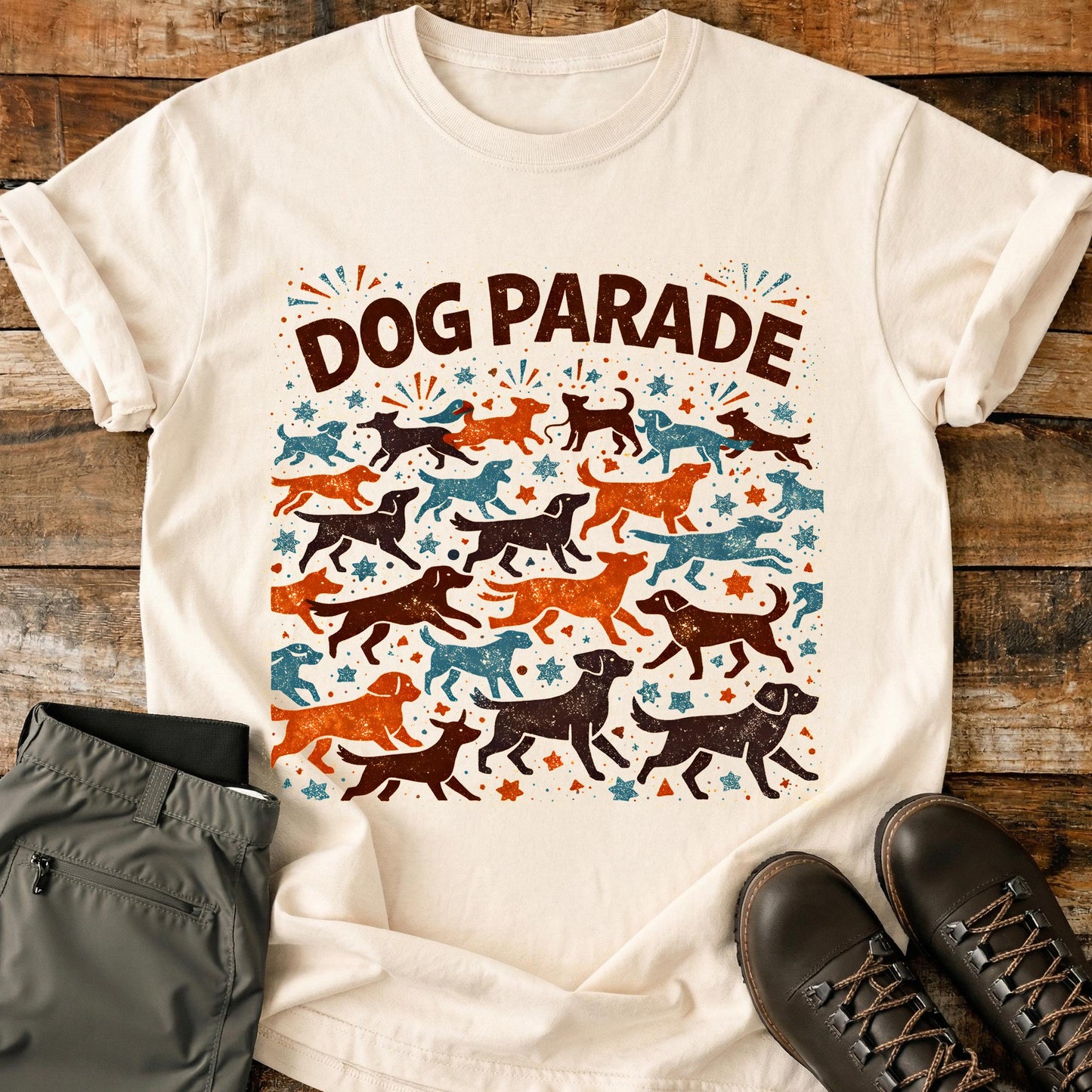 Dog Parade Pattern T-Shirt